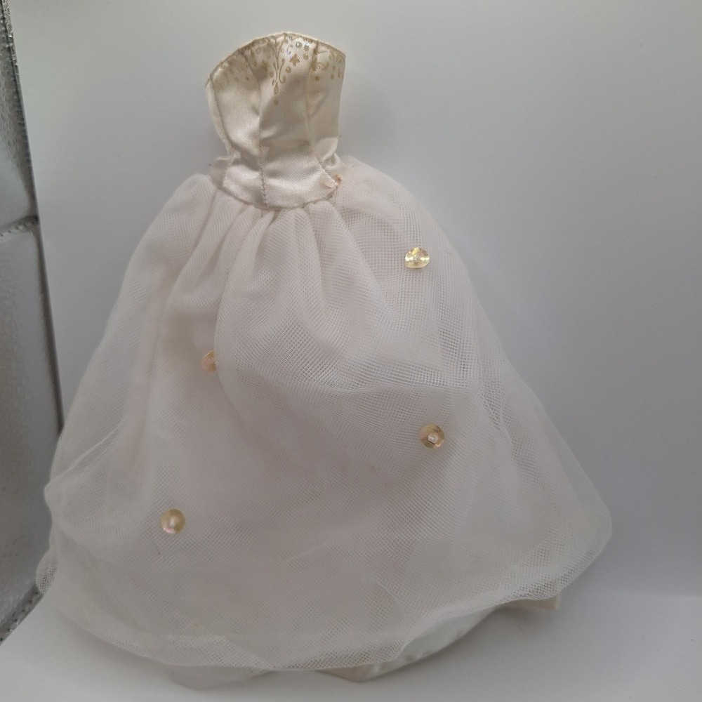 Genuine Mattel Vintage Bride Barbie Doll White Wedding Dress Gown